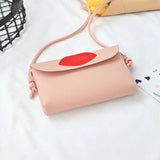 Women's Red Lips Printing Mini Shoulder Bag