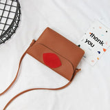 Women's Red Lips Printing Mini Shoulder Bag
