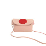 Women's Red Lips Printing Mini Shoulder Bag