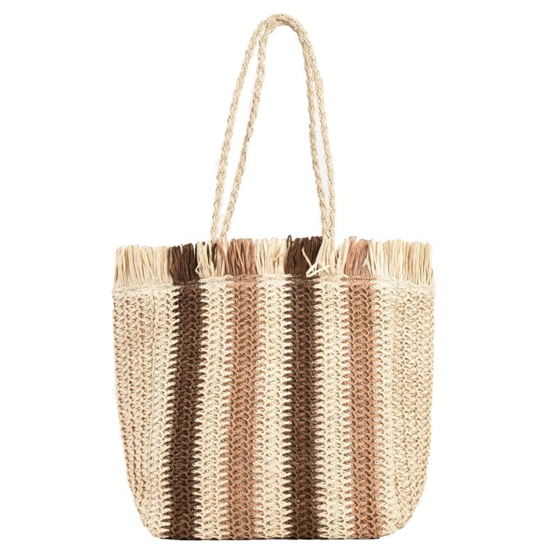 Straw Woven Shoulder Bag for Women Summer Beach Travel Totes