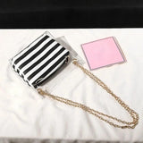 Sweet Women Shoulder Bag PVC Transparent Handbag Striped Purse Lady's Bag