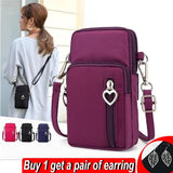 Nylon Shoulder Bag for Women Cellphone Crossbody Small Messenger Handbag