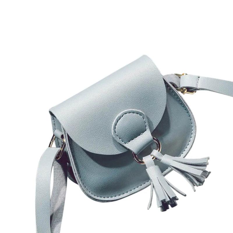 Mini Women Shoulder Bag Ladies' PU Leather Handbag Solid Tassels Decoration