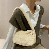 Soft Plush Hobos Shoulder Bags Furry Ladies Clutch Handbag