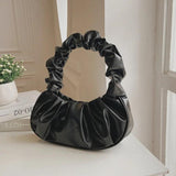 Summer Pleated Handbags for Women PU Cloud Bags Armpit Bag