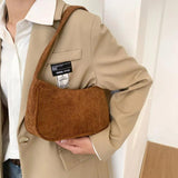Winter Corduroy Shoulder Bag for Women, Travel Phone Pouch Handbag