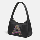 Women Shoulder Bags Retro Street Handbag Text Print Pattern