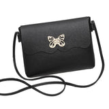 Women's PU Leather Handbag with Bowknot Buckle - Small Shoulder Bag