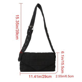 Lightweight Puffy Handbags Large Capacity Quilted Messenger Bag