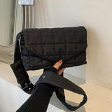 Lightweight Puffy Handbags Large Capacity Quilted Messenger Bag