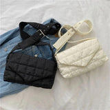 Lightweight Puffy Handbags Large Capacity Quilted Messenger Bag