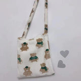 Cow Bear Pattern Shoulder Bags Large Capacity Ladies Fluffy Plush Totes