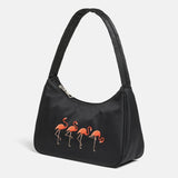 Flamingo Print Casual Handbag Ladies Shoulder Hobo Bag