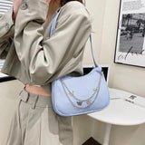Butterfly Chain Patent Women's Bag Nylon Shoulder Bags Solid Ladies Underarm Bag