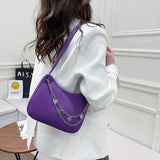 Butterfly Chain Patent Women's Bag Nylon Shoulder Bags Solid Ladies Underarm Bag