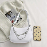 Butterfly Chain Patent Women's Bag Nylon Shoulder Bags Solid Ladies Underarm Bag