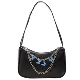 Vintage Butterfly Shoulder Bag with Chain