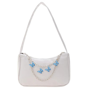 Vintage Butterfly Shoulder Bag with Chain