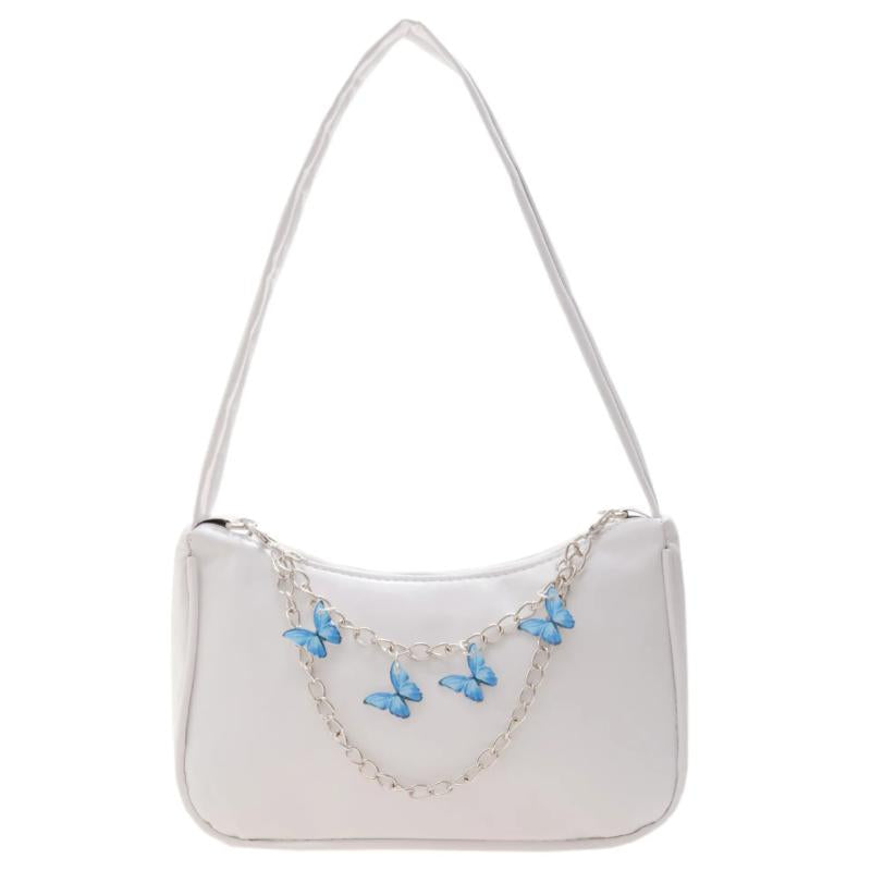 Vintage Butterfly Shoulder Bag with Chain
