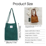 Women Corduroy Shoulder Bag Tote Crossbody Handbag