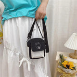 Cute Printed Canvas Shoulder Bag Crossbody Phone Bag
