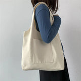 Canvas Commuter Vest Bag Cotton Series Handbag Tote School Bag 1PC