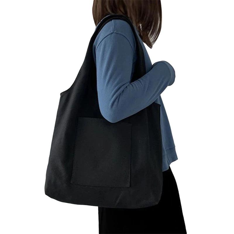 Canvas Commuter Vest Bag Cotton Series Handbag Tote School Bag 1PC