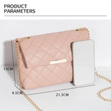 Women PU Leather Chain Shoulder Bag Crossbody Handbag