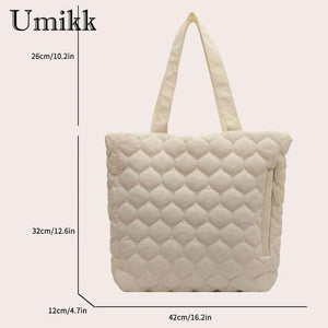 Quilted Shopper Bag Large Capacity Casual Hand Bags