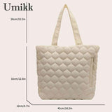 Quilted Shopper Bag Large Capacity Casual Hand Bags