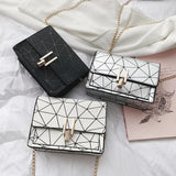 Chain Wild Shoulder Bag for Women - Crack Printing Handbag
