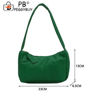 Vintage PU Leather Women's Shoulder Underarm Bag Solid Small Square Purse