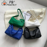 Vintage PU Leather Women's Shoulder Underarm Bag Solid Small Square Purse