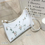 Retro Lace Flower Totes Shoulder Bag PU Leather Handbag for Women