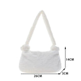 Winter Plush Shoulder Bag, Solid Color/Leopard Print Handbag