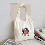 Monster Canvas Vest Bag Women's Shoulder Shopping Bags Eco Reusable Grocery Tote