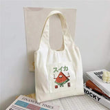 Monster Canvas Vest Bag Women's Shoulder Shopping Bags Eco Reusable Grocery Tote