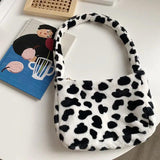Plush Cow Underarm Bag Large Capacity Female Shoulder Bags