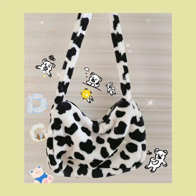 Plush Cow Underarm Bag Large Capacity Female Shoulder Bags
