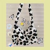 Plush Cow Underarm Bag Large Capacity Female Shoulder Bags