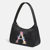 Pink Letter Print Retro Street Handbag Women Shoulder Bag