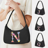 Pink Letter Print Retro Street Handbag Women Shoulder Bag