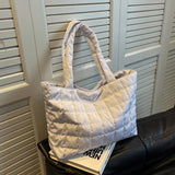 Large Capacity Winter Shoulder Bag Solid Nylon Handbags
