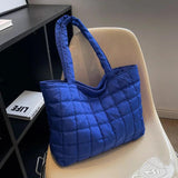 Large Capacity Winter Shoulder Bag Solid Nylon Handbags