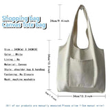 Large Capacity Foldable Canvas Tote Bag Shoulder Shopper Daily Use Eco Shopping