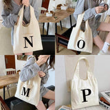 Large Capacity Foldable Canvas Tote Bag Shoulder Shopper Daily Use Eco Shopping