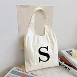 Large Capacity Foldable Canvas Tote Bag Shoulder Shopper Daily Use Eco Shopping
