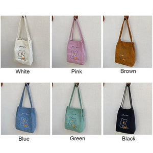 Large-Capacity Embroidery Shopper Tote Handbag