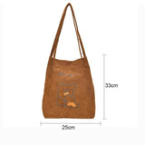 Large-Capacity Embroidery Shopper Tote Handbag