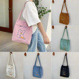Large-Capacity Embroidery Shopper Tote Handbag